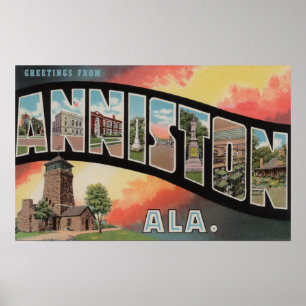 Anniston, Alabama - Große Buchstabenszenen Poster