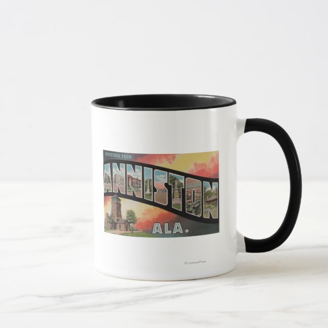 Anniston, Alabama - Große Buchstabenszenen Tasse (Rechts)
