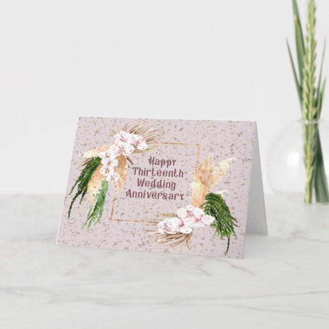 Anniv-Karte für die dreizehnte Hochzeit Dankeskarte (Vorderseite)