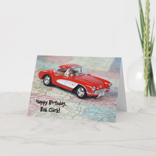 anniversaire 1957 Corvette sur la carte (Devant)
