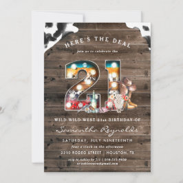 Anniversaire 21 ans | Wild West Cowboy Invitation