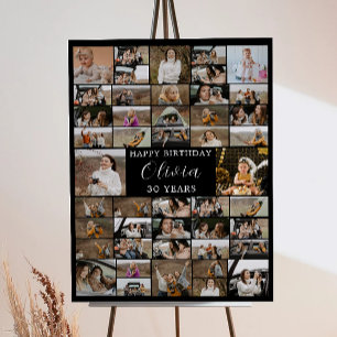 Anniversaire 45 Photo Collage Poster pour lui/elle