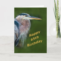 Anniversaire, 65e, Grande carte d'oiseaux du Héron