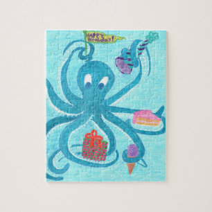 Anniversaire 8" de poulpe" puzzle x10 (vient dans
