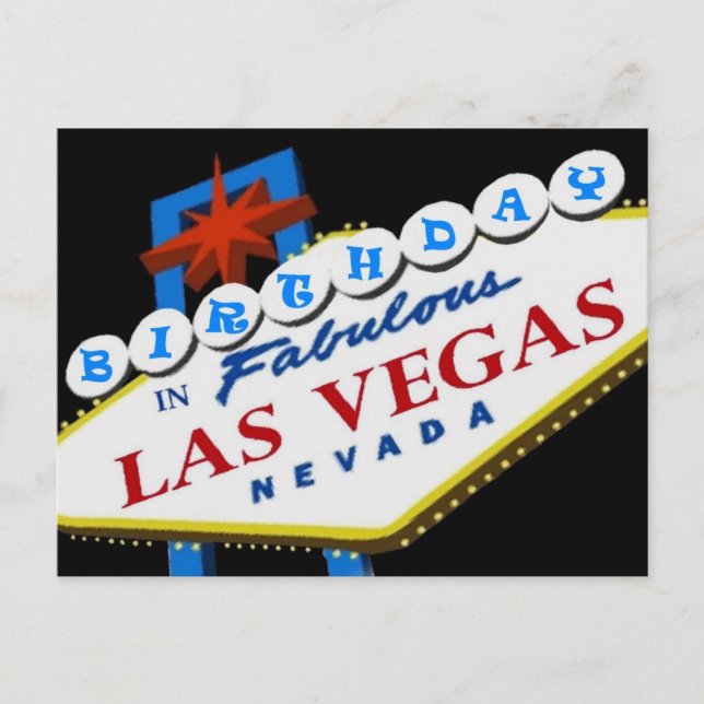 ANNIVERSAIRE À Fabulous Las Vegas Carte postale BL (Devant)