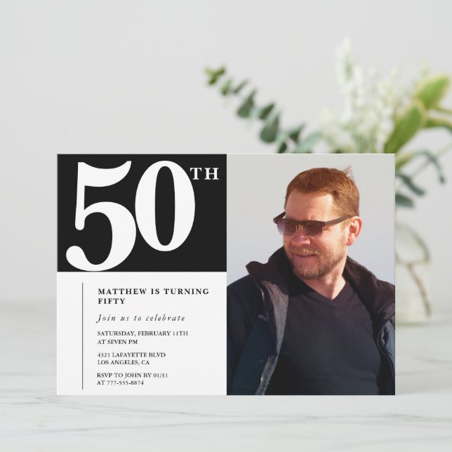 Anniversaire adulte 50e anniversaire invitation Ph (Debout devant)