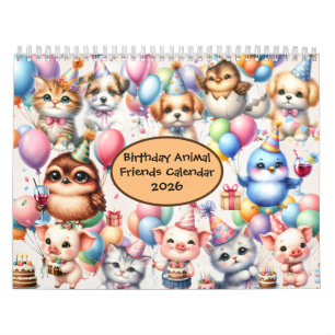 Anniversaire Animal Friends 2026 Calendrier 12 Moi