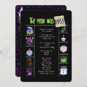 Anniversaire Année 1955 Invitation de fête