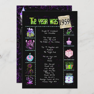 Anniversaire Année 1959 Invitation