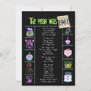 Anniversaire Année 1961 Invitation