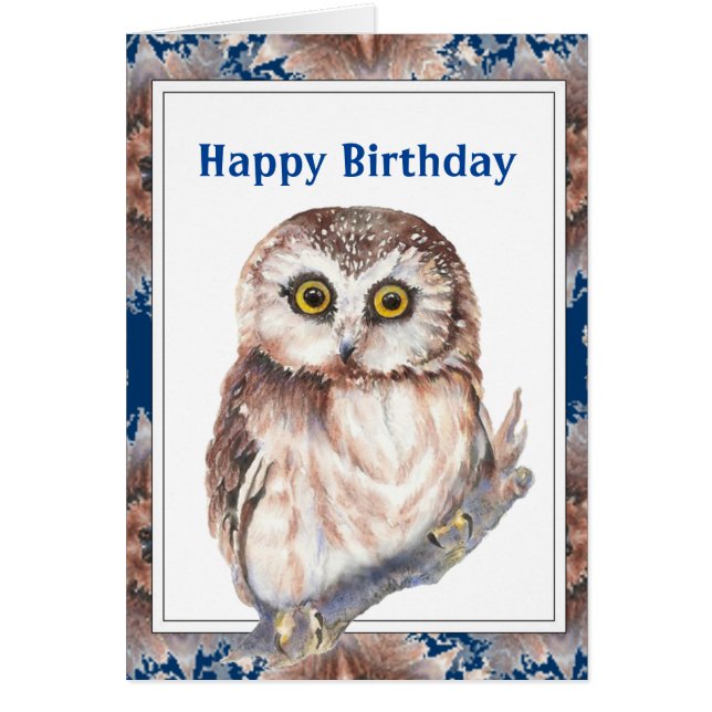Anniversaire Anniversaire Cute Little Owl Bird (Devant)