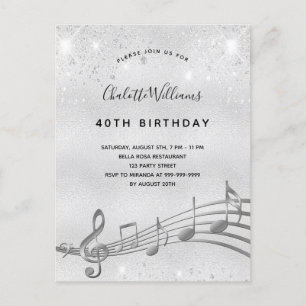 Anniversaire argent note 40e invitation