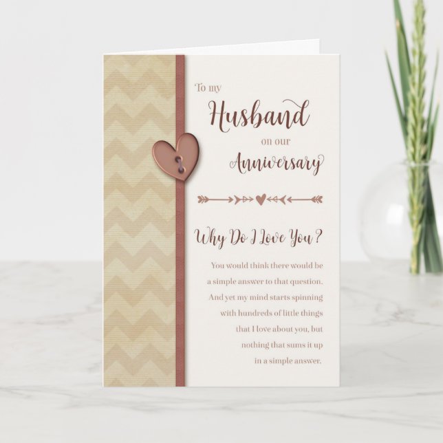 Anniversaire au mari - Pourquoi je t'aime? Carte (Devant)