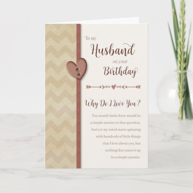 Anniversaire au mari - Pourquoi je t'aime ? Carte (Devant)