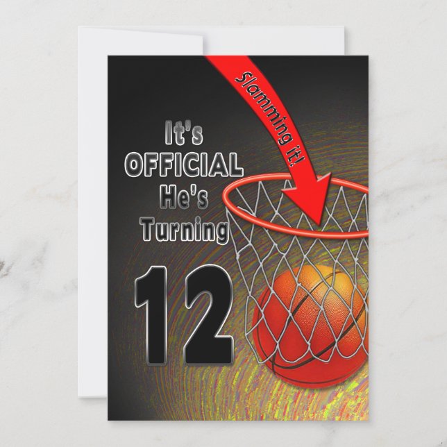 ANNIVERSAIRE - BASKETBALL - 12ÈME INVITATION (Devant)