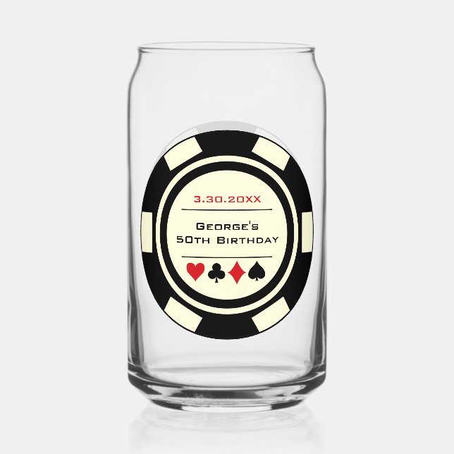 Anniversaire Black Cream Poker Chip Las Vegas Thém (Recto)