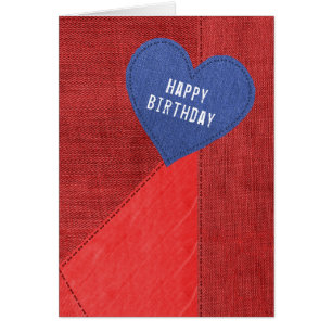Anniversaire Blue Denim Heart