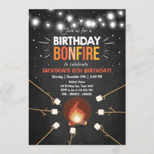 Anniversaire Bonfire Campout Invitation de la fête