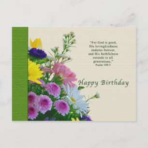 Anniversaire, Bouquet floral, Religieux, Carte pos