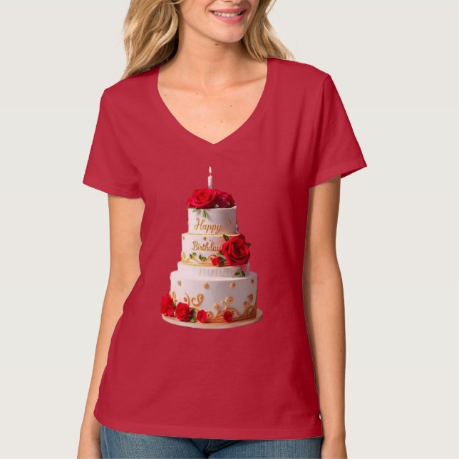 Anniversaire Cake Art conçoit des T-shirts (Devant)