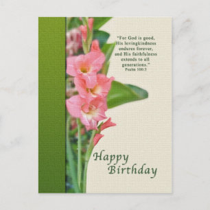 Anniversaire, Carte postale Gladiolus Rose