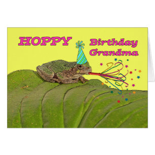 Anniversaire chanceux de la grenouille de la fête 