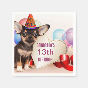 Anniversaire Chihuahua serviettes en papier pour c
