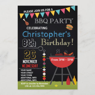 ANNIVERSAIRE DE BARBECUE INVITATION