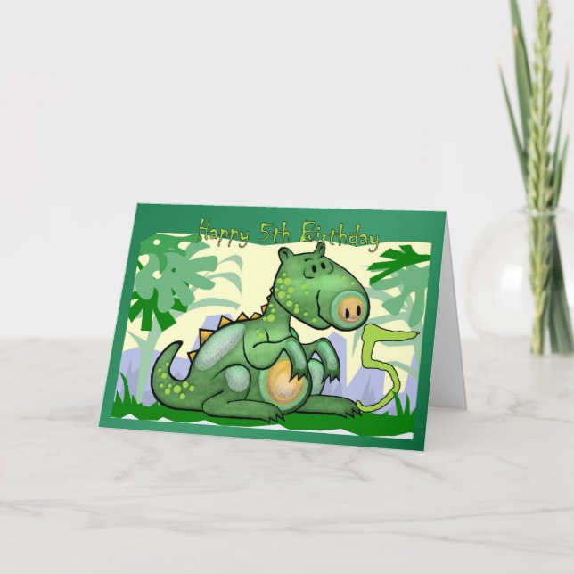 Anniversaire de carte de dinosaure de joyeux (Devant)