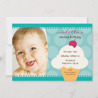 ANNIVERSAIRE DE ENFANT PARTY INVITATION cône de gl