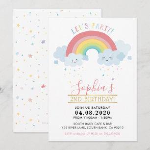 ANNIVERSAIRE DE ENFANT PARTY INVITATION pastel nua