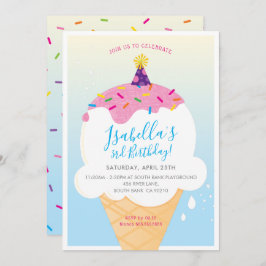 ANNIVERSAIRE DE ENFANT PARTY INVITATION rétro cône