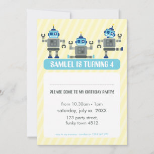 ANNIVERSAIRE DE ENFANT PARTY INVITATION robot mode