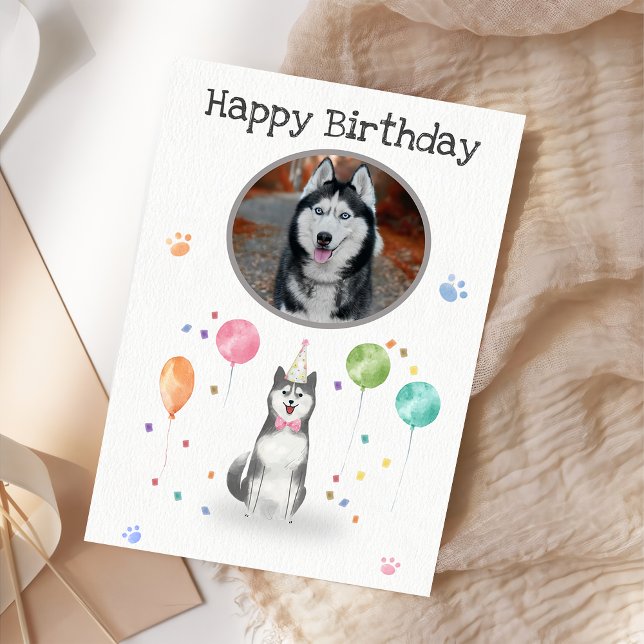 Anniversaire de fête Husky Sibir Chien Carte d'ani (Créateur téléchargé)