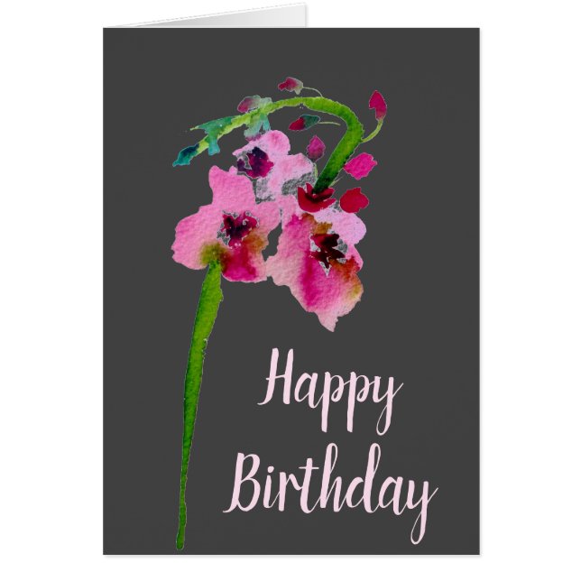 Anniversaire de fleurs verbascales roses (Devant)