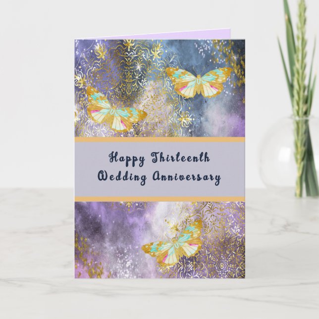 Anniversaire de la carte Mariage en or et couleur  (Devant)