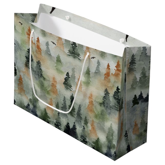 Anniversaire de la Forêt Misty | Sac cadeau de ret (Devant Angle)