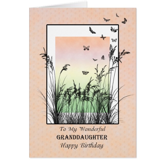 Anniversaire de la Petite-fille, avec des papillon (Devant)