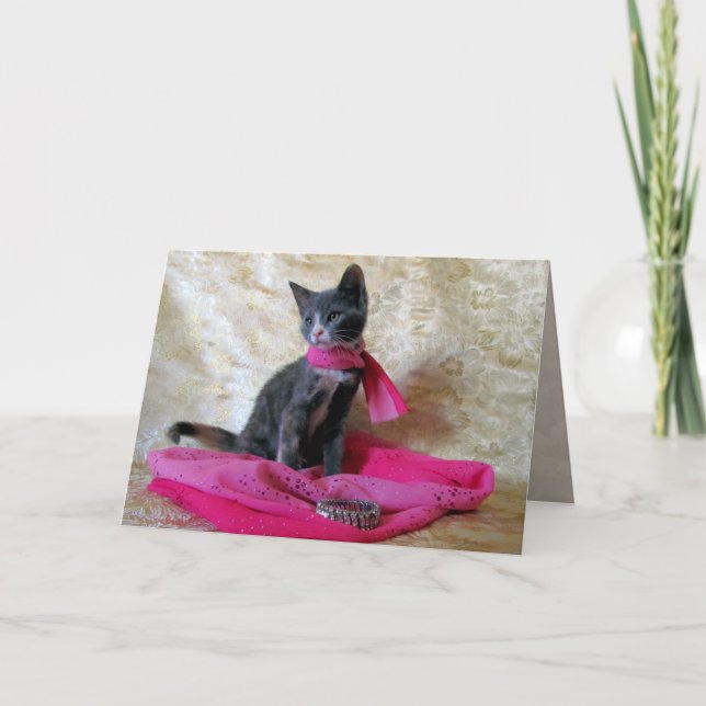 Anniversaire de la princesse Tiana - Chat / Carte  (Devant)