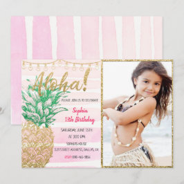 Anniversaire de l'Aloha Anniversaire Invitation av