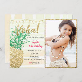Anniversaire de l'ananas tropical Invitation avec 