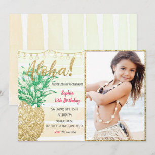 Anniversaire de l'ananas tropical Invitation avec 