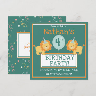 Anniversaire de l'enfant - 4 ans - Invitation de f