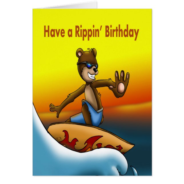 Anniversaire de l'ours surfeur (Devant)