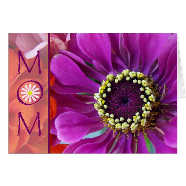 Anniversaire de Maman Purple Zinnia Flower (Devant horizontal)
