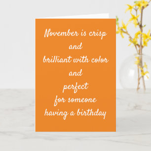 **ANNIVERSAIRE DE NOVEMBRE** CRISP ET BELLE CARTE