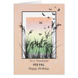 Anniversaire de Pen Pal, avec papillons