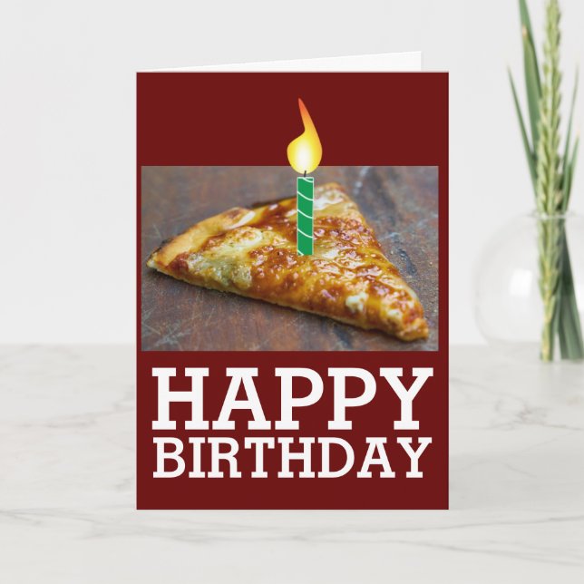 ANNIVERSAIRE DE PIZZA AVEC CARTE À BOUGIE (Devant)