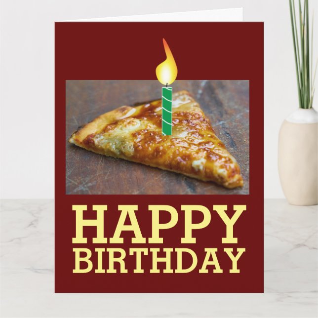 ANNIVERSAIRE DE PIZZA AVEC GRANDE CARTE DE BOUGIES (Devant)