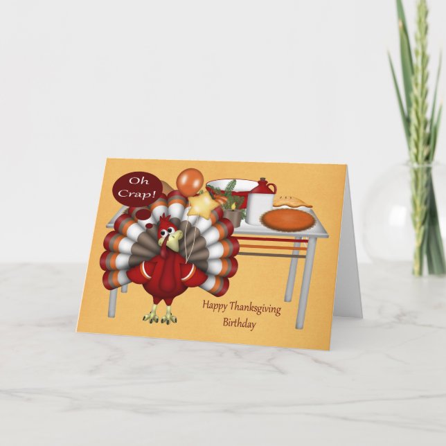 Anniversaire De Thanksgiving Cartes De Voeux (Devant)